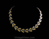40s 50s Winged Enamel Necklace - Insects Bugs Bees Abstract Wings - Honey Yellow Gold Orange - Elegant 1940s 1950s Flexible Link Jewelry