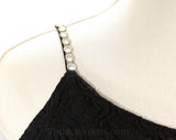 Large 1950s Black Cocktail Dress - Size 12 Fitted Lace Hourglass by Lilli Diamond - Rhinestone Straps - 50s Designer Glamour Girl - Waist 31