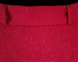 Size 4 Pink Skirt - Beautiful 1970s Designer Maxi Skirt - Preppy 70s Winter Long Skirt - Top Quality - Fuchsia Pink Wool Tweed - Waist 25
