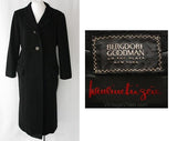 Size 12 Designer Coat - Elegant 1960s Black Winter Overcoat by Pauline Trigere - Bergdorf Goodman NYC - Gorgeous Large Classic - Bust 40
