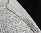 Size 6 St John Cardigan - Designer 70s Suit Separates - Oatmeal Textured Wool Knit Natural Cream Crochet Trim - Open Front Sweater - Bust 34
