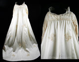 Size 8 Wedding Dress - Dramatic 1960s Ivory Empire Bridal Gown with Frilled Neckline & Train - NWT - Bust 34.5 - Waist 29.5- 34160-1