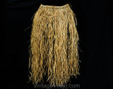 Authentic 1940s Hula Skirt - South Pacific WWII Hawaiian Souvenir Natural Summer Beach Grass with Knotwork - Medium Manafau - Waist 26 to 28