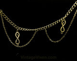 Gold Snakes Goddess Style Chain Belt - Small Size 0 to 8 - 1970s 1980s Disco Style - Greek Glamour Look - Mint Condition Deadstock - 48299
