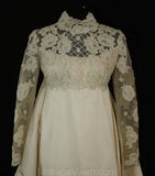 Size 8 Wedding Dress - Priscilla of Boston Net & Peau du Soie Empire Bridal Gown with Pearl Lattice and Trailing Train - Bust 34.5 - 36365