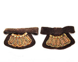 Size 6 Brown 40s Shoes with Decorative Clips - Unworn 1940s Beautiful Leather 3 1/2 Inch Heels - Fall Autumn Deadstock - Deco Reptile Bows