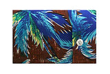 1940s 50s Men's Rayon Aloha Shirt - Chocolate Brown & Cobalt Blue Palms Novelty Print 1950s Hawaiian Style Summer Mens Top - Chest 42