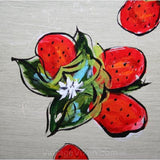 Strawberry Handbag - Box Purse - Hand-Painted - Strawberries - 1960s - Summer - Cute - Casual - Kitsch - Red - Green 32821
