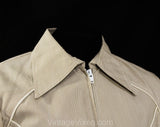 Size 6 Pant Suit - European Metro Mod 1970s Pantsuit - Striped Khaki & White Cotton Track Jacket and Pant - 1970s 80s Trouser Set - NWT