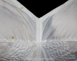36C White Bra - Exquisite Form Summer Cotton Long-Line Bustier - Circular Stitched Rocket Bra - NIB Deadstock - 1950s Housewife Look 36 C