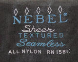 2 Pairs 1950s Stockings - Dark Grey Seamless 50s Thigh High Hosiery - Diamond Texture Nylon - Twilite Charcoal Hue - NIB Original Box Nebel