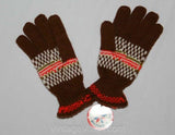 Crafty Cute 1960s Brown Child's Knit Gloves - Girls Age 5 to 6 - 60s Mittens - Deadstock - Fall - Autumn - Winter - Mint Condition - 38689-1