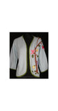 Size 6 Pastel Cardigan - 1960s Small Powder Blue Cardigan with Tree of Life Embroidery - Spring 60s Deadstock Sweater - Mint - Bust 36.5