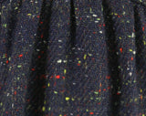 Size 8 Tweed Dress - 1970s Blue Flecked Jumper - Sleeveless Bodice - V Neck - Racer Back - Cute Fall Style - 70s Deadstock - 49723-1