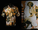 Men's Large 70s Shirt - Disco Era Hollywood & Vine 1970s Novelty Print Mens Top - Movie Stars - Carmen Miranda - Chest 44 - 34921-1
