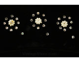 1950s Black Velvet Handbag - Evening Purse - 40's 50's Accessories - Winter Formal Bag - 1950s Small Purse with Rhinestones & Mini Flowers