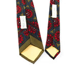 50s Men's Passionflower Tie - 1950s Red Tropical Floral Mens Necktie - Men's Mid Century Haberdashery - Passion Flower - Wicks & Greenman