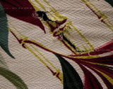 Set of 4 Tropical Drapery Panels Plus Over 6 Yards Fabric - 40s Bamboo Barkcloth Drapes 2.83 Yards x 32.5" - 1940s Pink Green Yellow Yardage