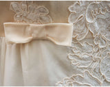 Size 6 Wedding Dress - 1960s Bow-Accented Empire Bridal Gown with Detachable Cathedral Train - Antique Style - NWT - Bust 34 - 31815-1