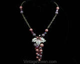 1950s Grapes Necklace & Earrings - Pink and Purple Bauble Clusters by Park Lane - Two Tone 50s Demi Parure - Pastel Spring Chic - 50578