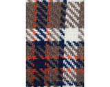 XS Cocoa & Blue Plaid Wool Tweed Skirt - Size 0 to 1 Girl Friday Style Tartan - Waist 23 - 60s Deadstock - Mint Condition - NWT - 33435-1