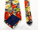 Liberty of London Tie - Poppy Flowers Print Fine Cotton Men's Necktie - Red Blue Chartreuse Green Navy - Preppy 80s Mens - Spring Summer