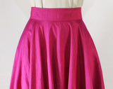 Size 6 Orchid Purple Skirt - Exquisite Designer Silk Shantung Full Circle Formal Skirt - Dan DeSantis - Fuchsia Pink 1980s 90s - Waist 26