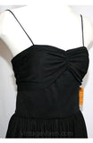 Size 4 1970s Black Jersey Evening Dress with Spaghetti Straps - Huge Full Skirt - 70s Formal with Circle Skirt - NWT - Bust 33 - 31622-1