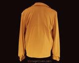 Men's Medium 60s Windbreaker - Mustard Goldenrod Yellow Brown 1960s Wind Breaker - Pick Stitched Seams - Zip Front Jacket - Chest 44