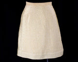 Size 6 Gold Mini Skirt - 1960s Vintage Vixen - 60s Metallic Short Skirt - Glam Go Go Girl Cocktail Style - Small - Waist 25.5 - 42267