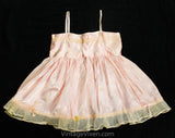 Antique Pink Satin Baby Dress - Toddler's Chemise with Ribbons & Embroidery - Size 2T 18-24 Months - Girls Spring 1910s 1920s Under Dress