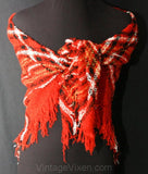 Fall 1970s Rusty Plaid Bouclè Fringed Shawl - Wrap - Cozy - Texture - Ruddy Brown - Fringe - Autumn - Any Size - Mint Condition - 37363-1