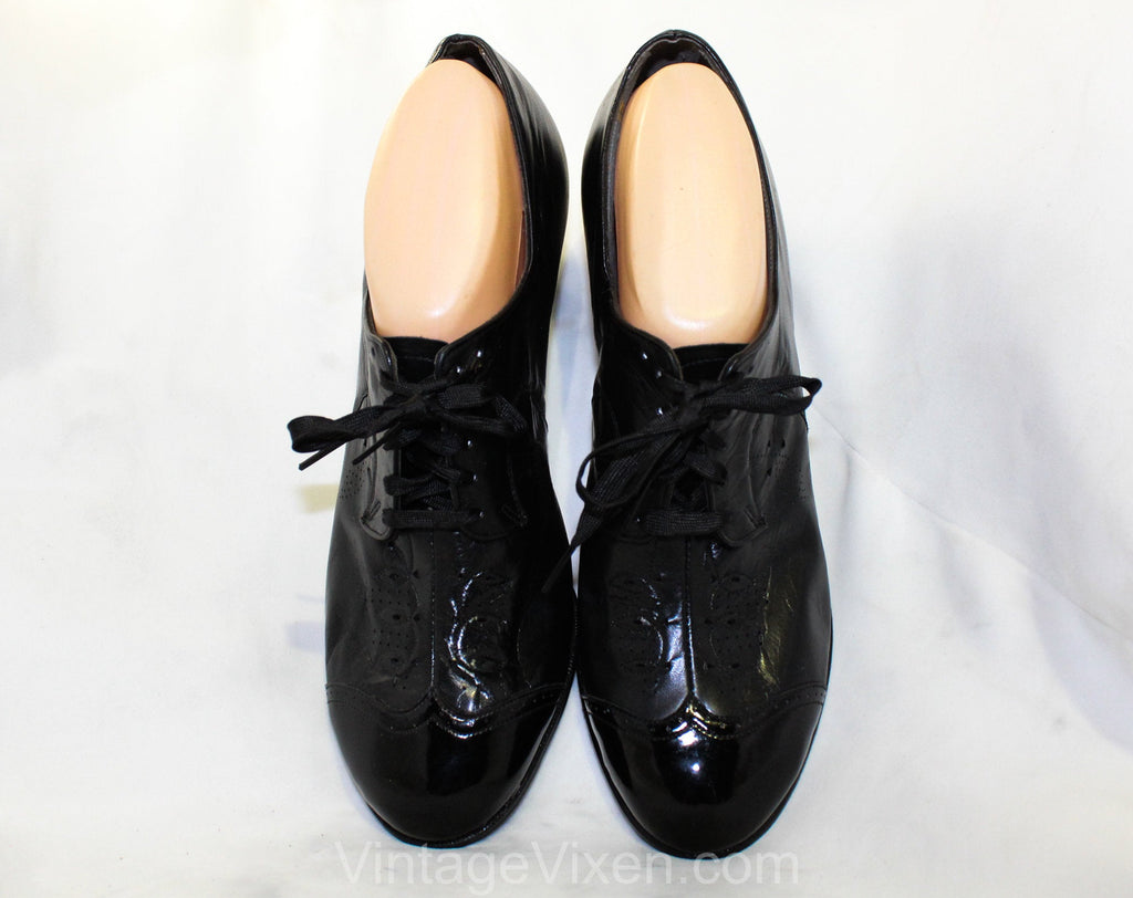Size 9 1940s Style Shoes Made In 1950s 60s - Ladies Black