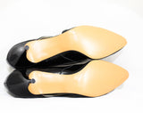 Size 10 1950s Black Stilettos - Authentic 50s Glossy Faux Patent Leather Shoes - Sexy 3 Inch High Heels - Unworn 50's Deadstock - 10B