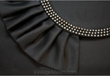 Glamour Girl 1990s Black Satin Bag with Rhinestones - 90s Formal Shoulder Purse - Long Strap - Skinny Strap - Disco Nightclub - 37754