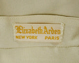 Size 6 Evening Dress - Romantic Old World 1960s Empire Gown by Elizabeth Arden - Ivory White Satin & Asian Pastel Brocade Ribbon - Bust 34