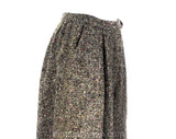 Size 4 Tweed Culotte Skirt - 1960s Early 70s Gray Wool Tweed Skort - Terrific Texture & Color - Orchid Purple Spinach Green Black - Waist 25