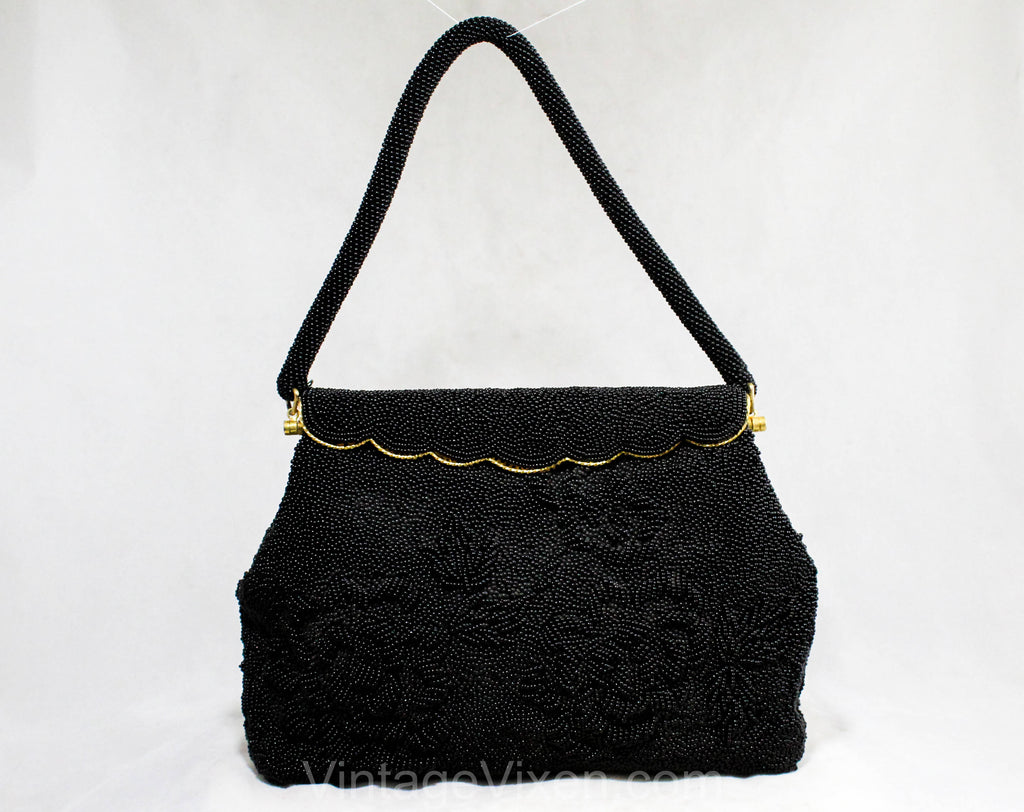 black beaded purse