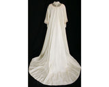 Size 6 Bridal Dress - Fanciful Lace & Satin Vintage Wedding Gown - Romantic Sleeves - Antique Style - Attached Train - Bust 34.5 - 32772