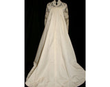 Size 8 Wedding Dress - Fine Alencon Lace & Satin Empire 60s Bridal Gown by Priscilla of Boston - Attached Train - Bust 36 - NWT Deadstock