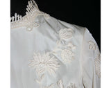 Size 8 Wedding Dress - Fanciful Lace & Satin 1960s Bridal Gown with Detachable Train - 60s Empire Wedding - Deadstock - Bust 34.5 - 32765-1