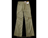 XS Mens 1970s Pant - Khaki Tan Men's Pant Can Be Unisex Ladies Size 2 - Cotton Wide Leg Trouser 70s 80s Wrangler Deadstock - Teen Size 18