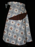 Charming 1940s Blue & Brown Floral Apron - Apron - Half Apron - Size 10 to 14 - Fall - Excellent Condition - Waist 28 to 32 - 30455-1