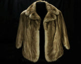 Mink Fur Stole - Small 1950s 60s Genuine Fur Cape - Posh Mid Century Glamour - Amber Brown Similar to Autumn Haze - Pretty Capelet Wrap