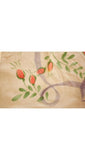Made in Paris - 1950s Souvenir Scarf - Spring Flowers & Ribbon Motif - Hand Painted Watercolor - Graceful Street Artist Painting - 37995