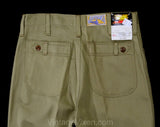 XS Mens 1970s Pant - Khaki Tan Men's Pant Can Be Unisex Ladies Size 2 - Cotton Wide Leg Trouser 70s 80s Wrangler Deadstock - Teen Size 18