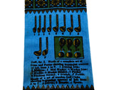 1960s Square End Tie - Antique Golf Theme Mens 60s Novelty Print Necktie by Rooster Ties - Blue & Green - Golfing Scenes Clubs Balls Tees