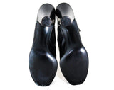 1940s Black Leather Shoes - Size 6 Narrow 40s Peep Toe Pumps - Art Deco Cutout Design - Flapper Girl Slingbacks - Deadstock by Charm Step