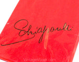 Schiaparelli 1950s 60s Hosiery - Definitely Neutral Sheer Nylon Stockings - Two Pairs Thigh High In Original Red Designer Box & Pink Tissue