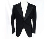 Men's 1940s 50s Tuxedo - Large Size Black Wool Mens Formal Wear Tux Jacket and Trousers - Rogers Peet Evening Suit - Pants 40 x up to 32"